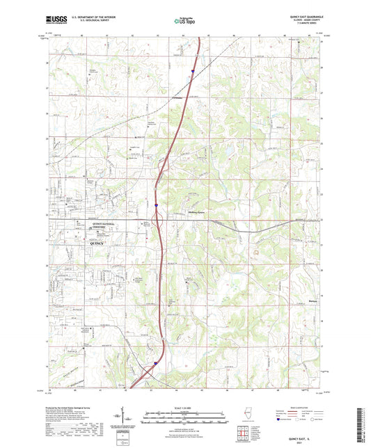 Quincy East Illinois US Topo Map Image