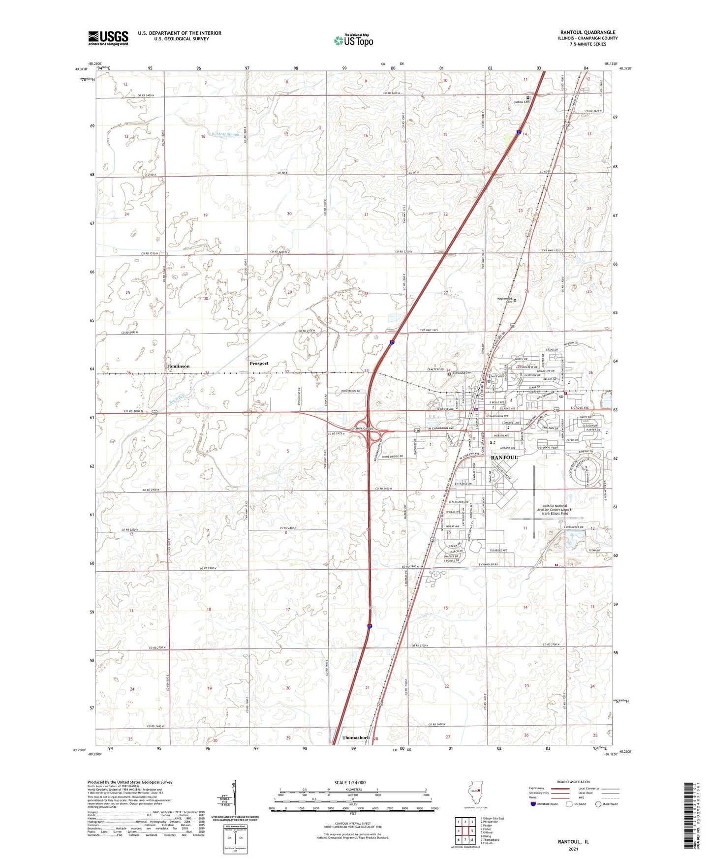 Rantoul Illinois US Topo Map Image