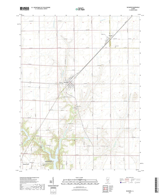 Raymond Illinois US Topo Map Image