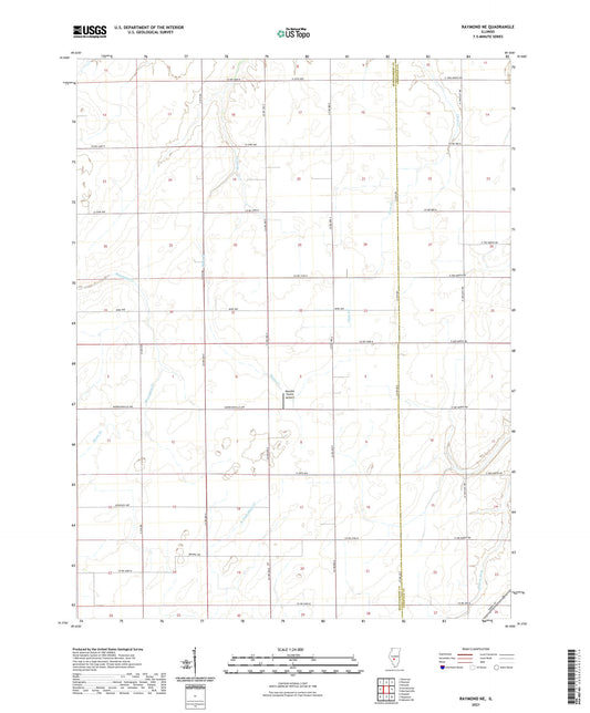 Raymond NE Illinois US Topo Map Image