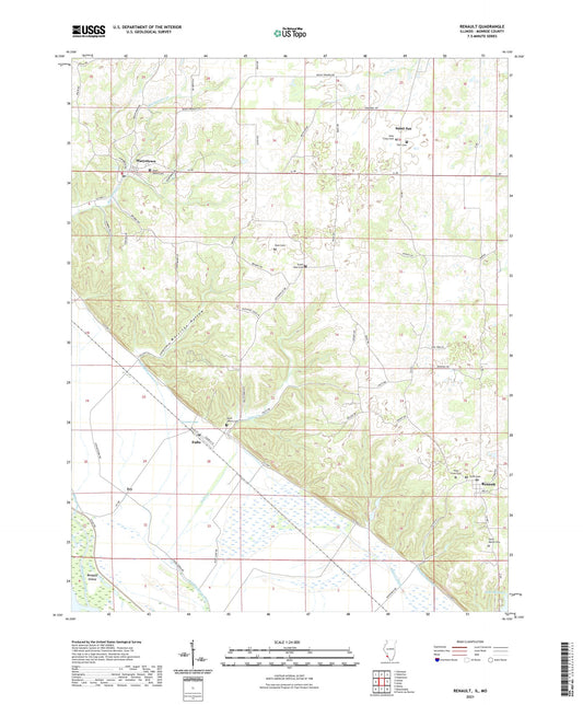 Renault Illinois US Topo Map Image