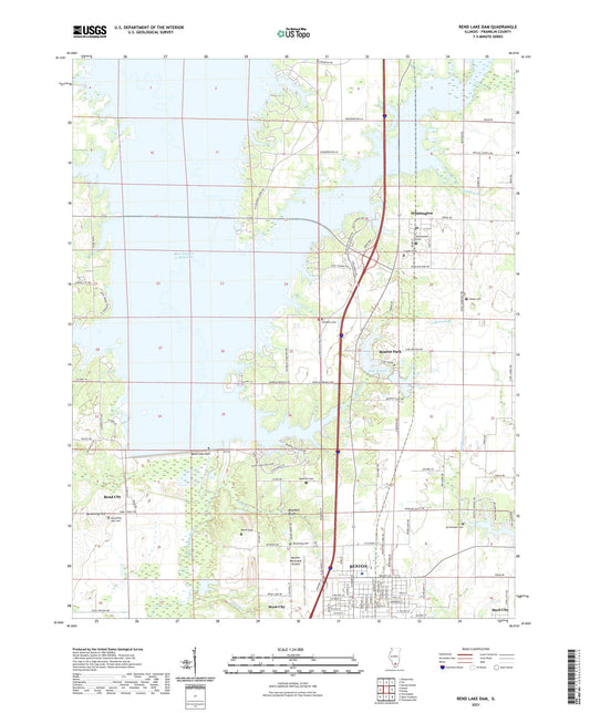 Rend Lake Dam Illinois US Topo Map Image