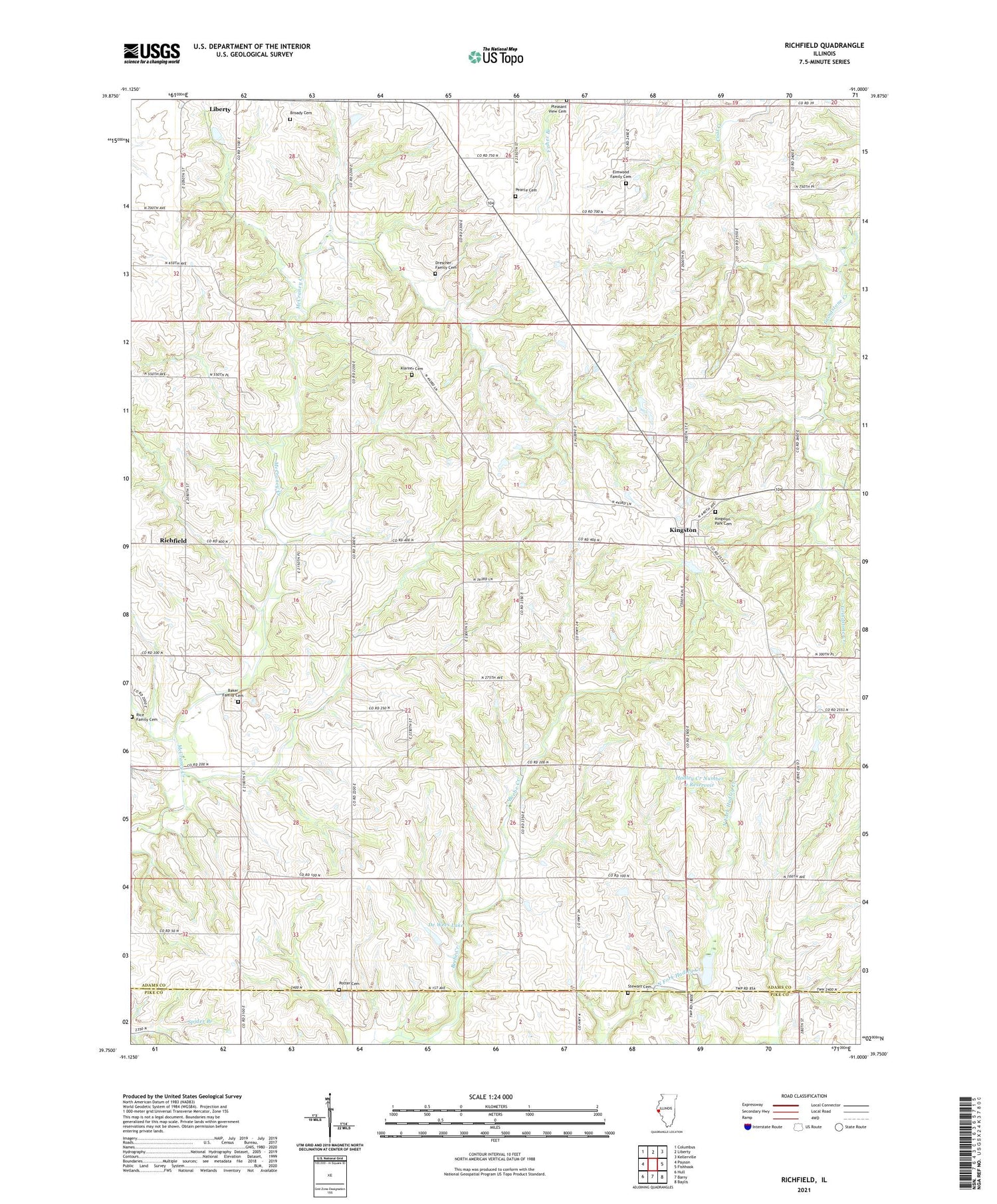 Richfield Illinois US Topo Map Image