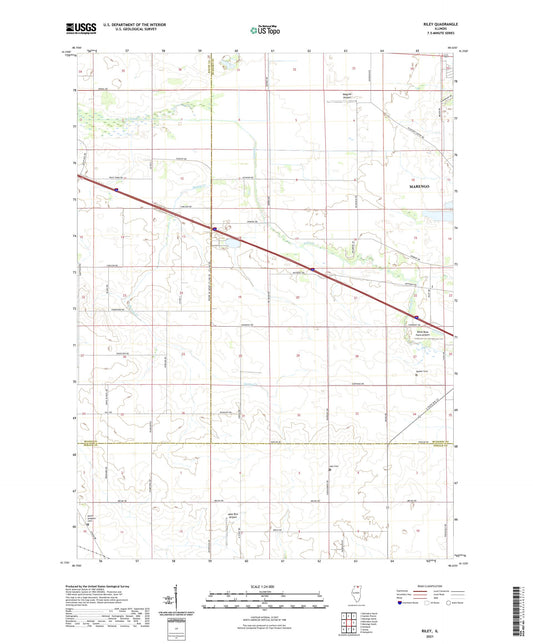 Riley Illinois US Topo Map Image