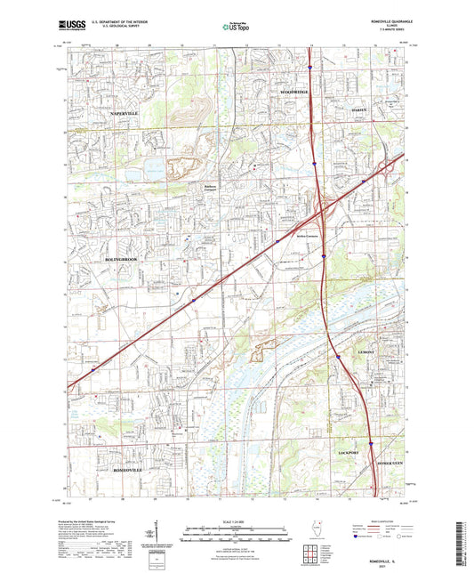 Romeoville Illinois US Topo Map Image