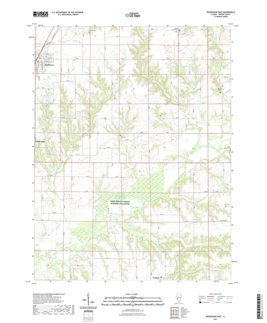 Roodhouse East Illinois US Topo Map Image