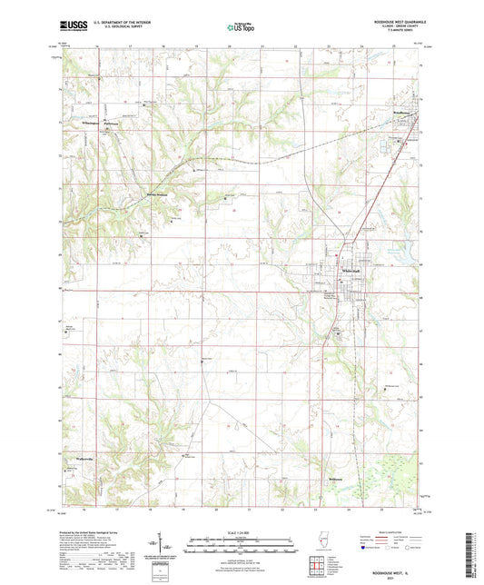 Roodhouse West Illinois US Topo Map Image