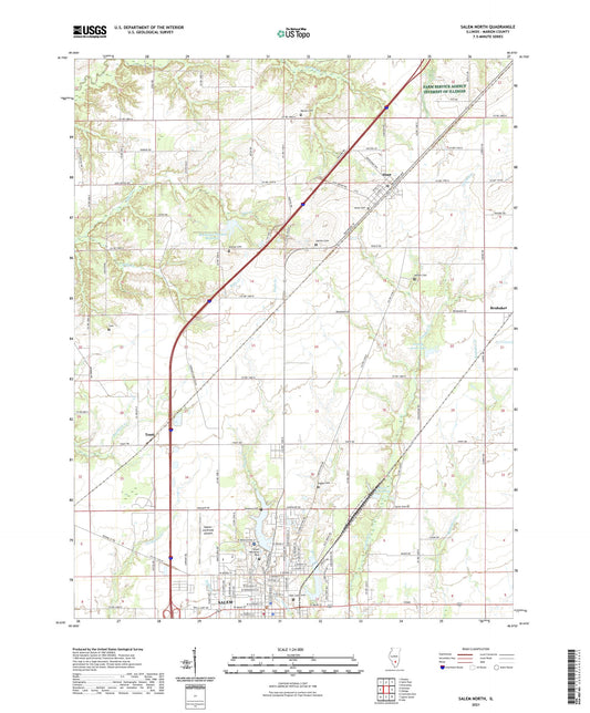 Salem North Illinois US Topo Map Image