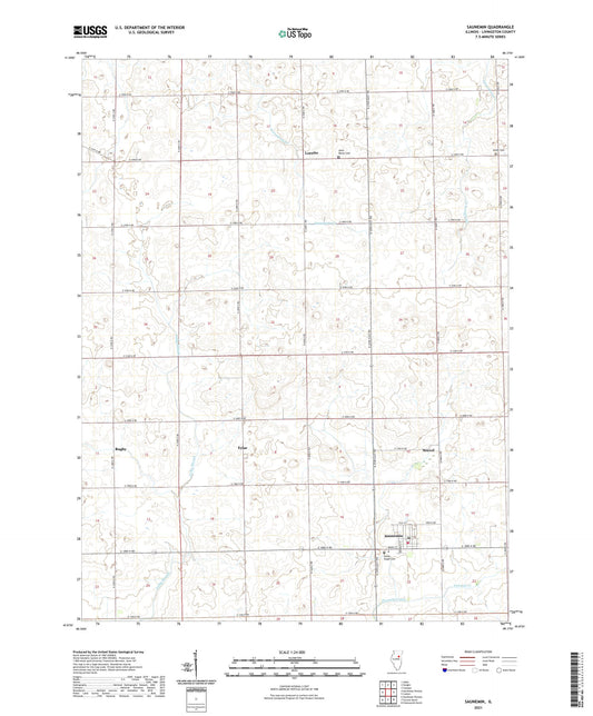 Saunemin Illinois US Topo Map Image