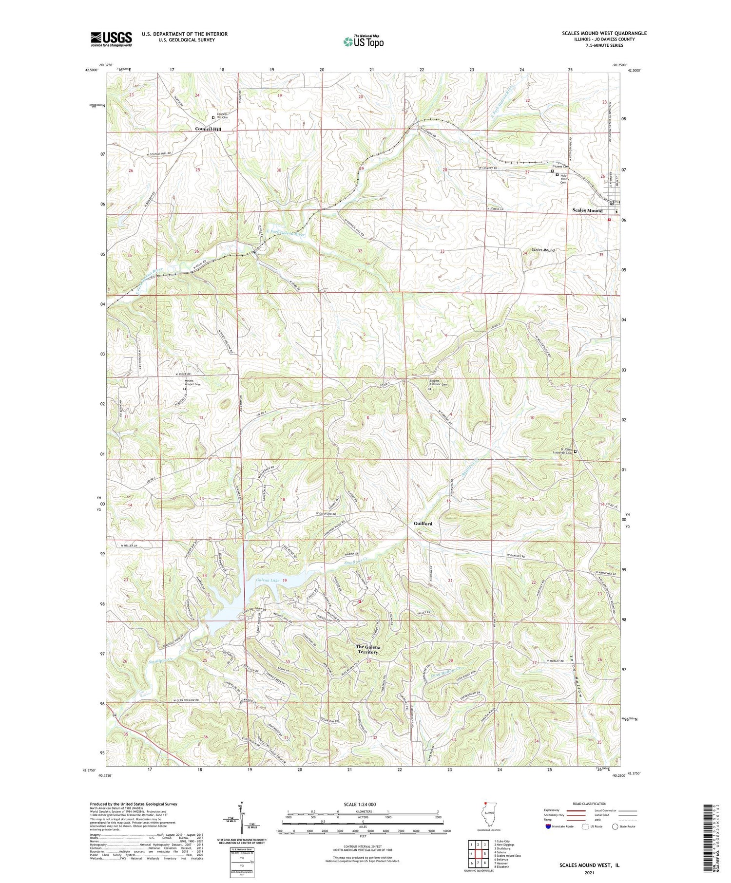 Scales Mound West Illinois US Topo Map Image