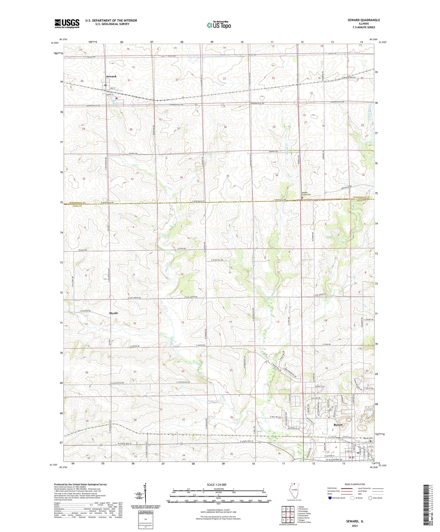 Seward Illinois US Topo Map Image