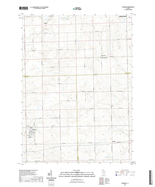 Shannon Illinois US Topo Map Image