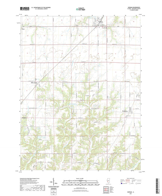 Shipman Illinois US Topo Map Image