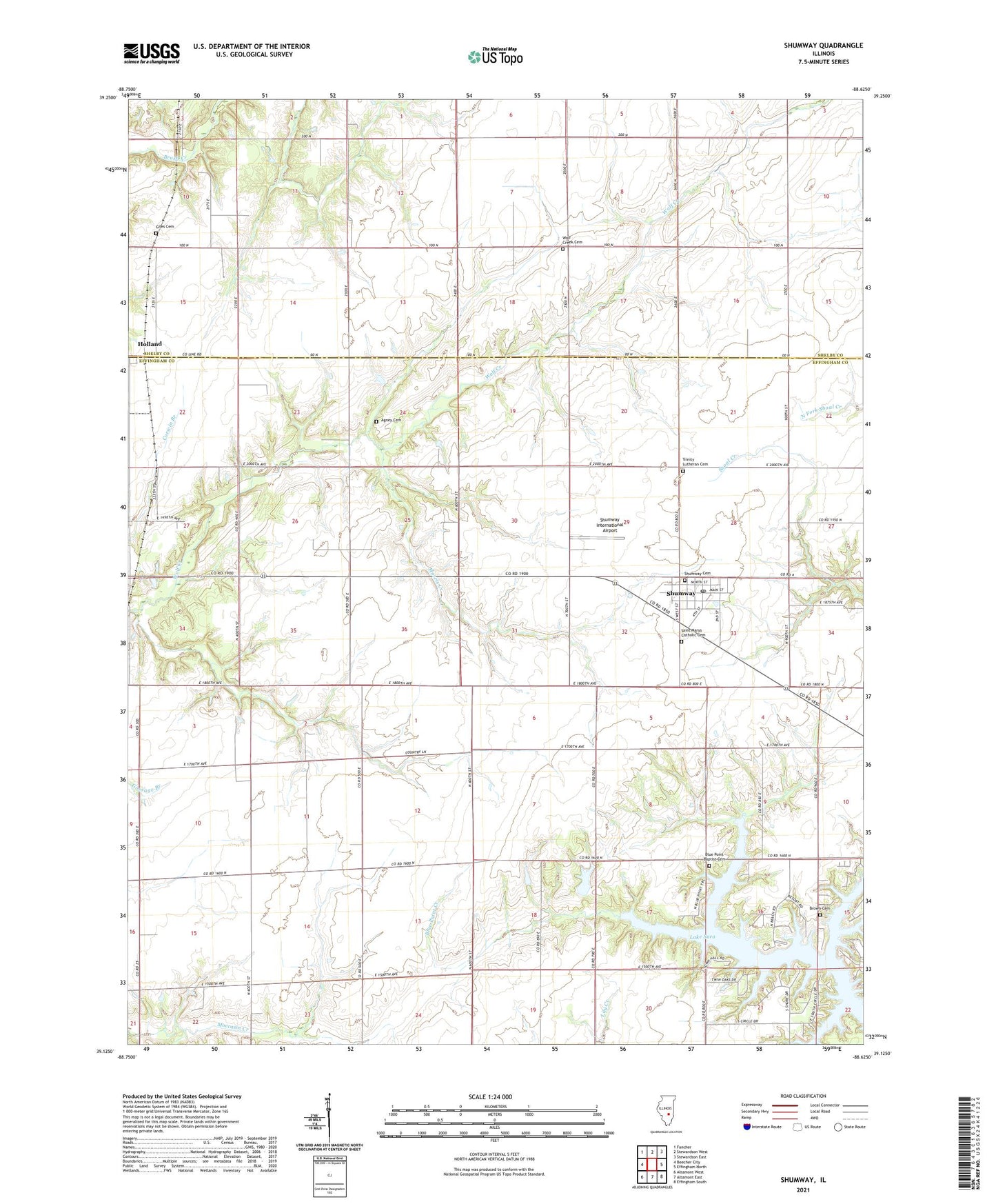 Shumway Illinois US Topo Map Image