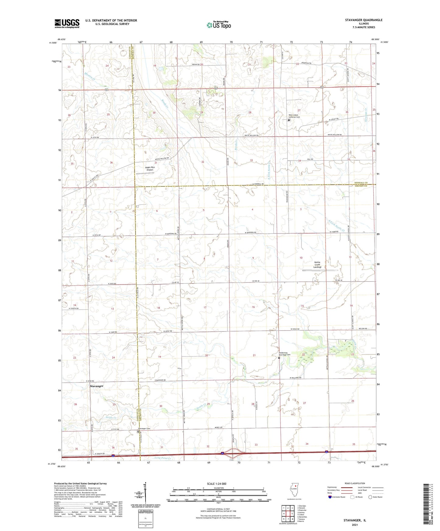 Stavanger Illinois US Topo Map Image