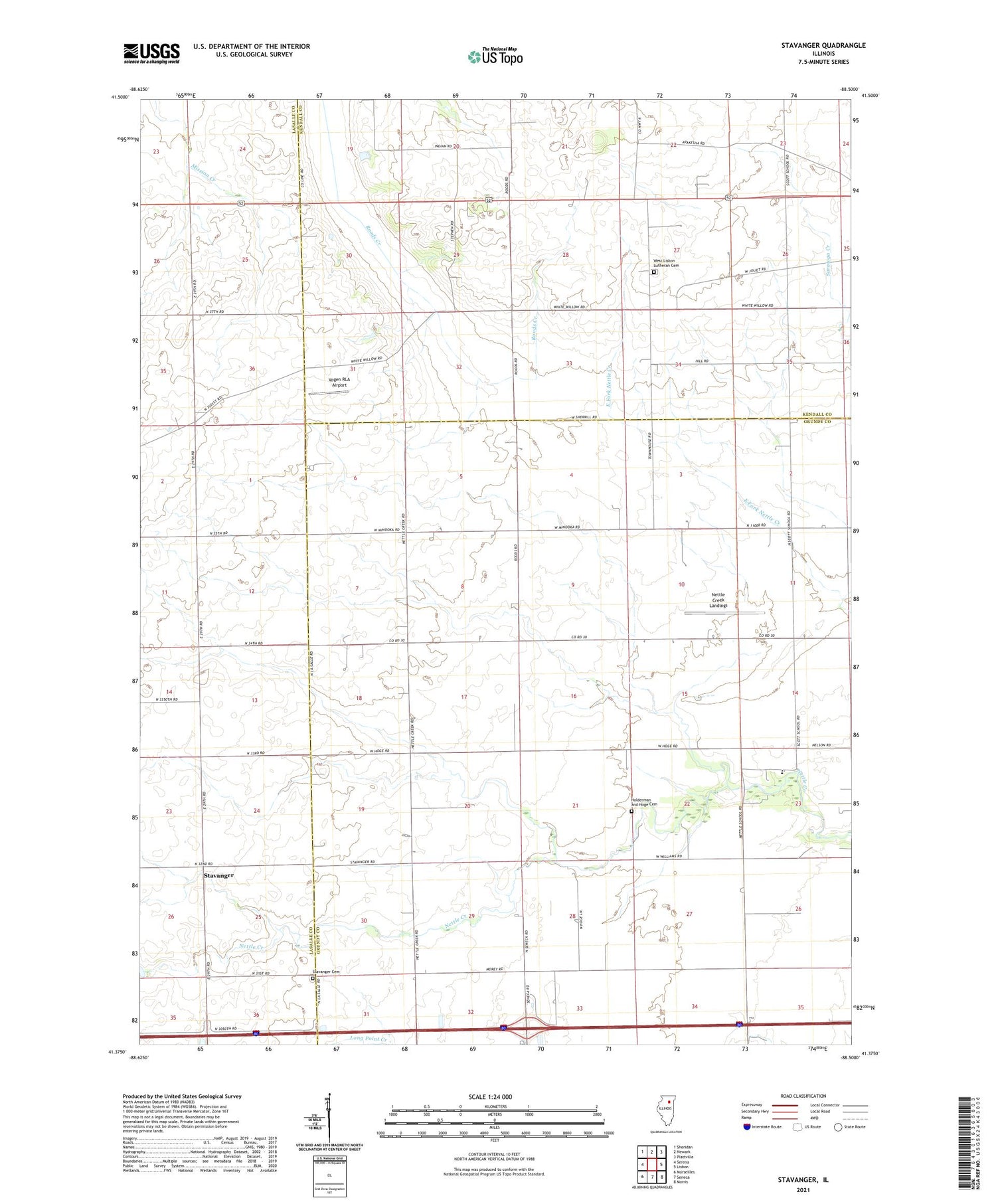 Stavanger Illinois US Topo Map Image
