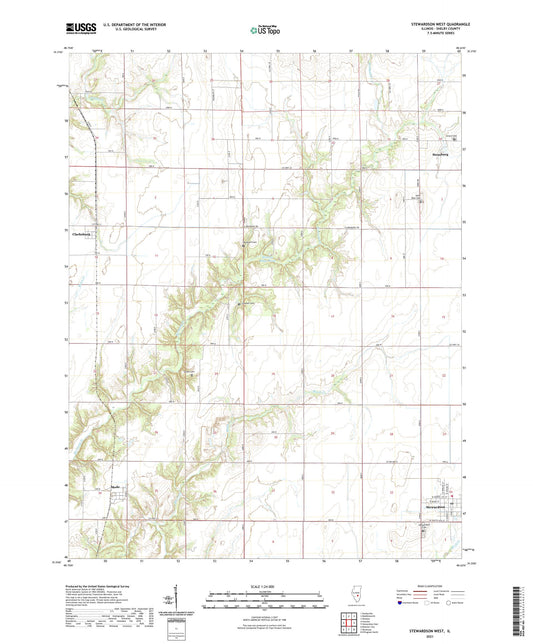 Stewardson West Illinois US Topo Map Image
