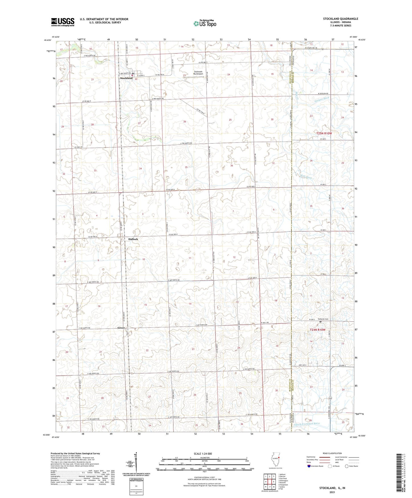 Stockland Illinois US Topo Map Image