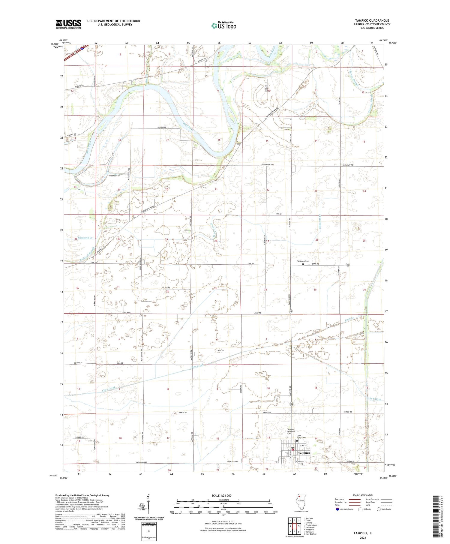 Tampico Illinois US Topo Map Image