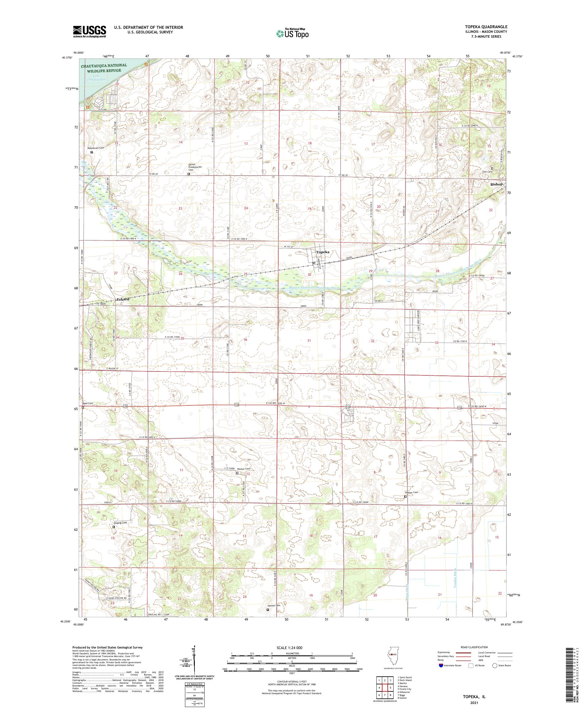 Topeka Illinois US Topo Map – MyTopo Map Store