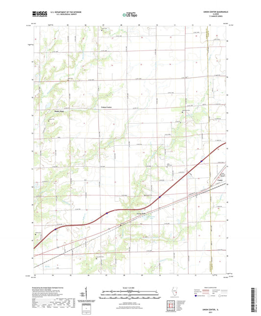 Union Center Illinois US Topo Map Image