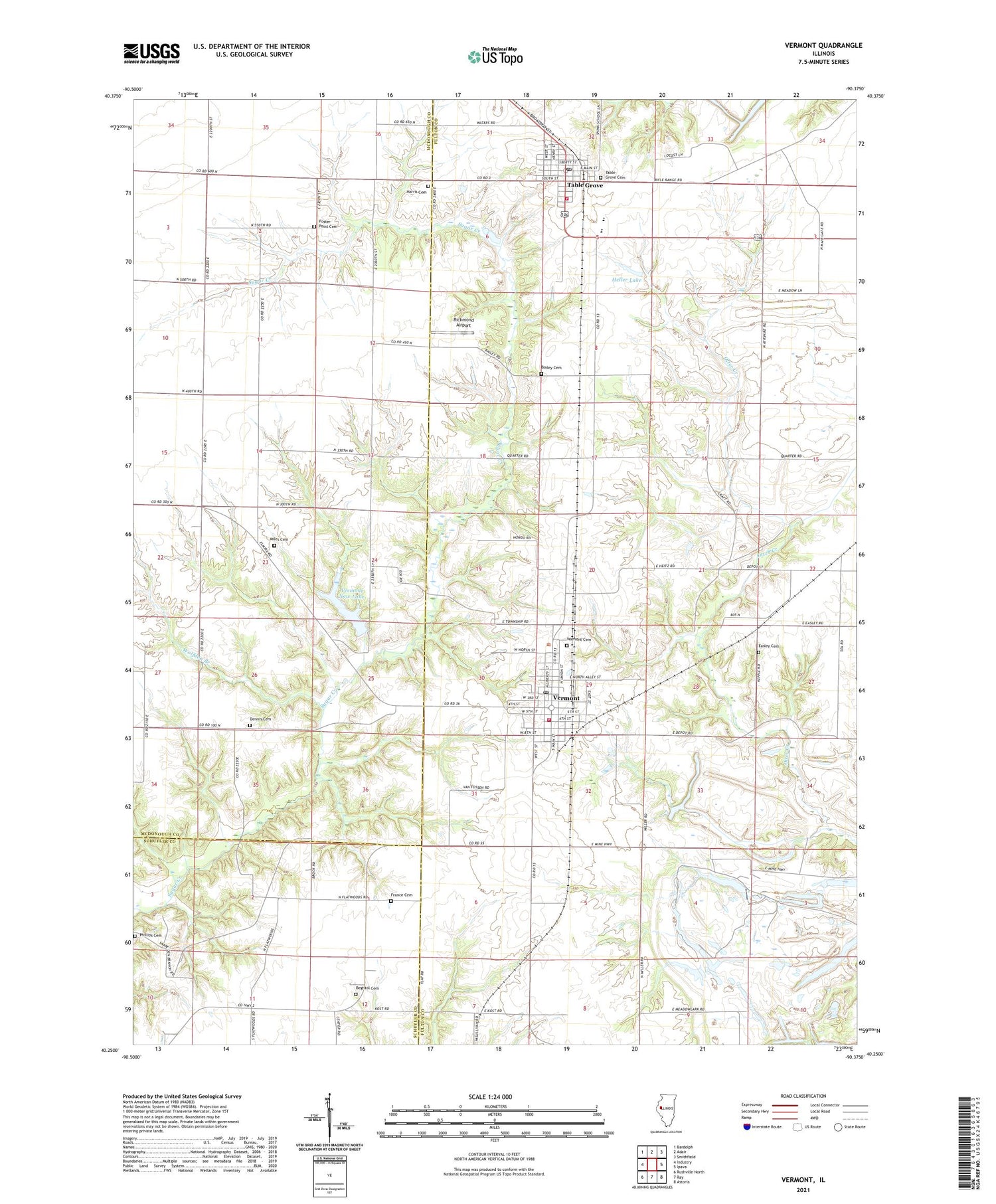 Vermont Illinois US Topo Map Image