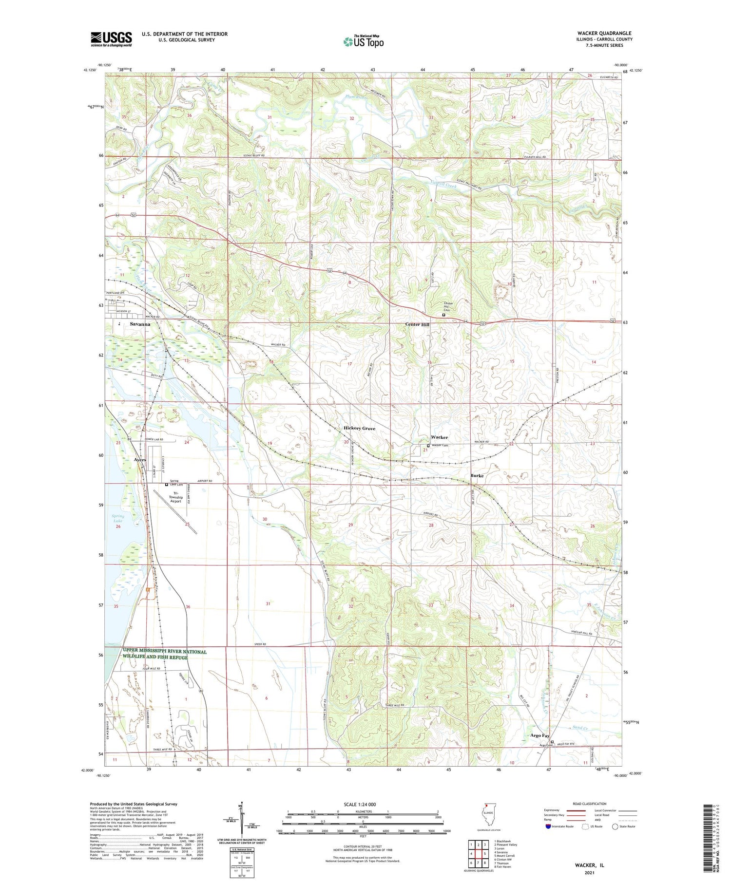 Wacker Illinois US Topo Map Image