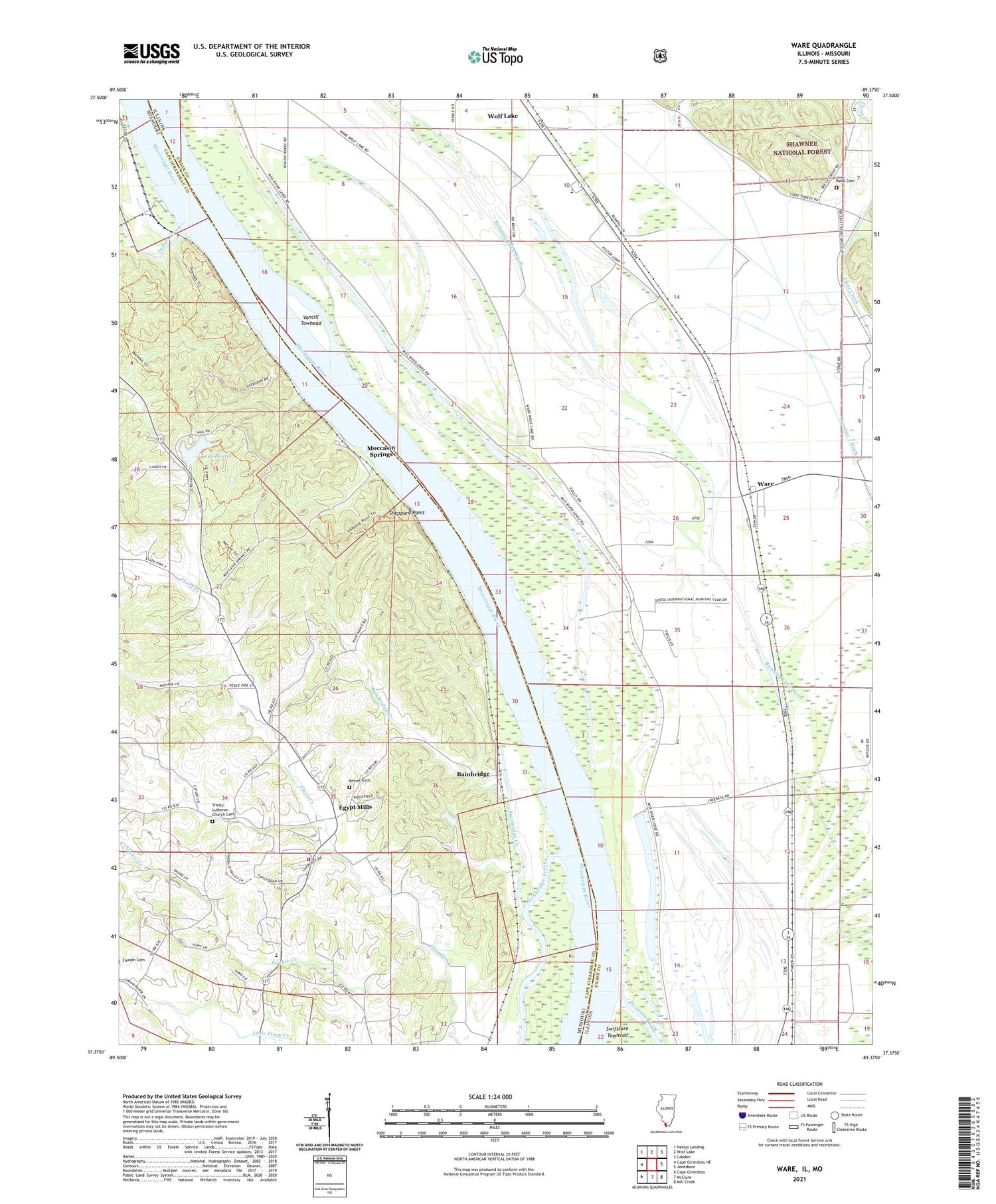 Ware Illinois US Topo Map Image