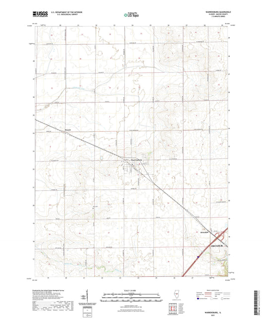 Warrensburg Illinois US Topo Map Image