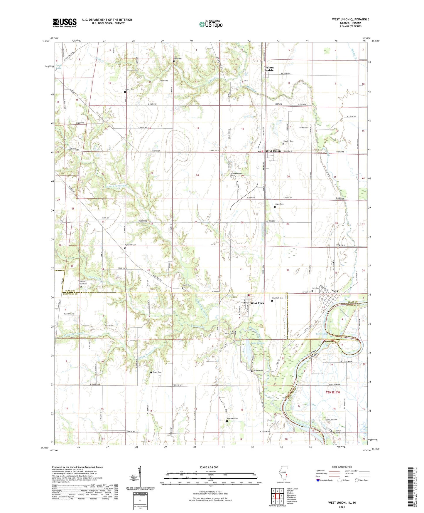 West Union Illinois US Topo Map Image