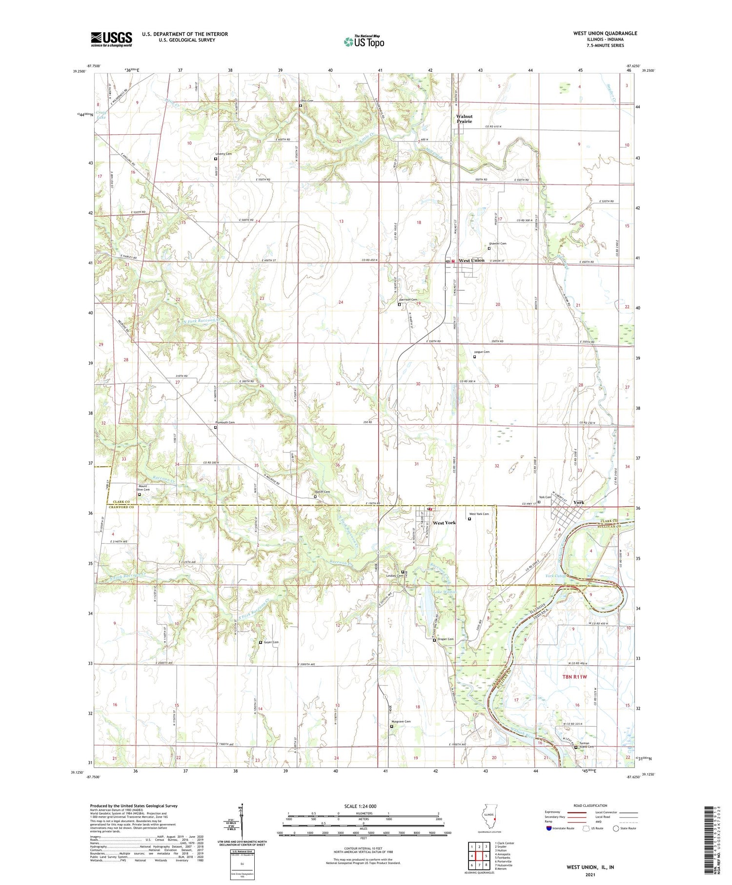 West Union Illinois US Topo Map Image