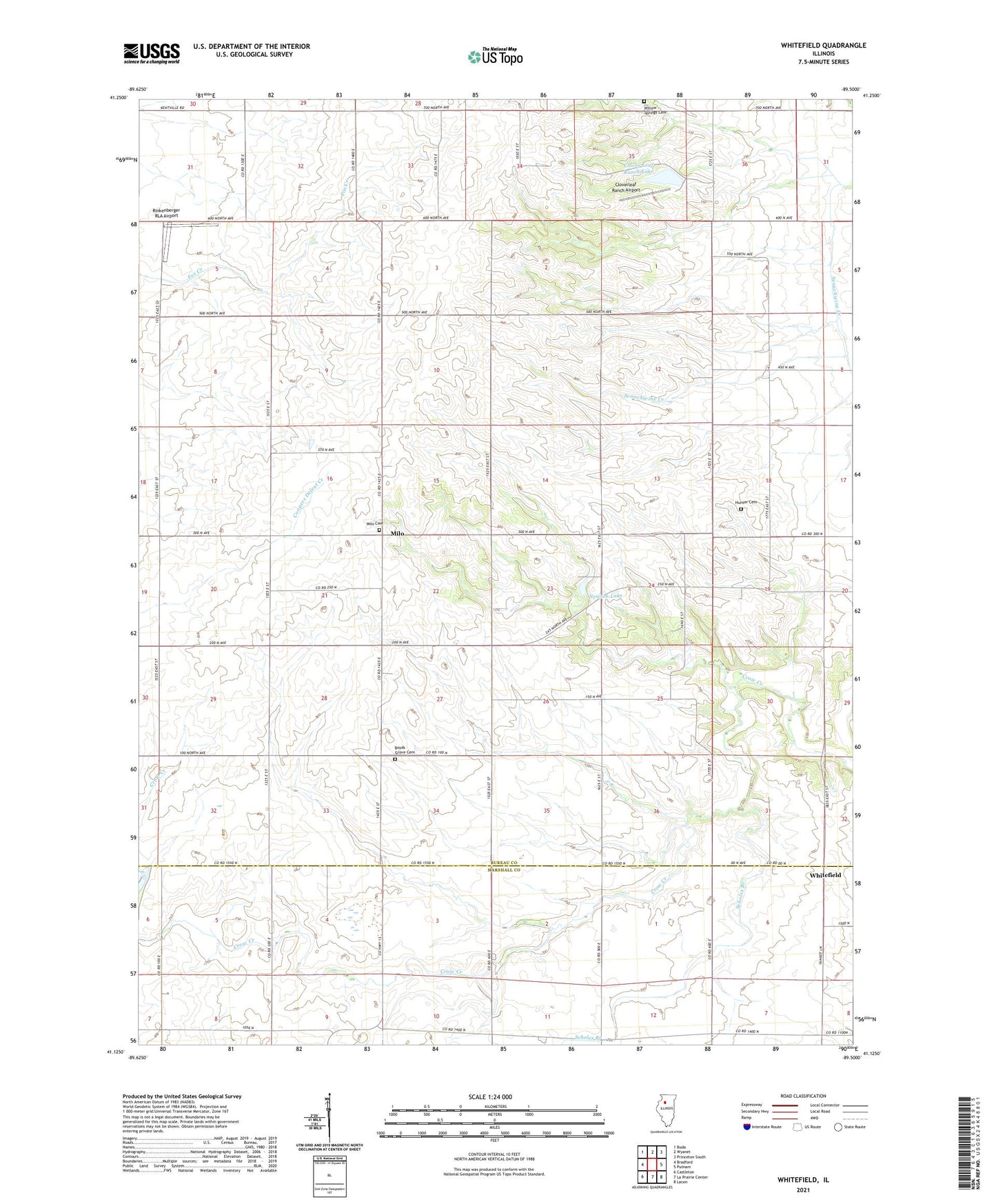 Whitefield Illinois US Topo Map Image