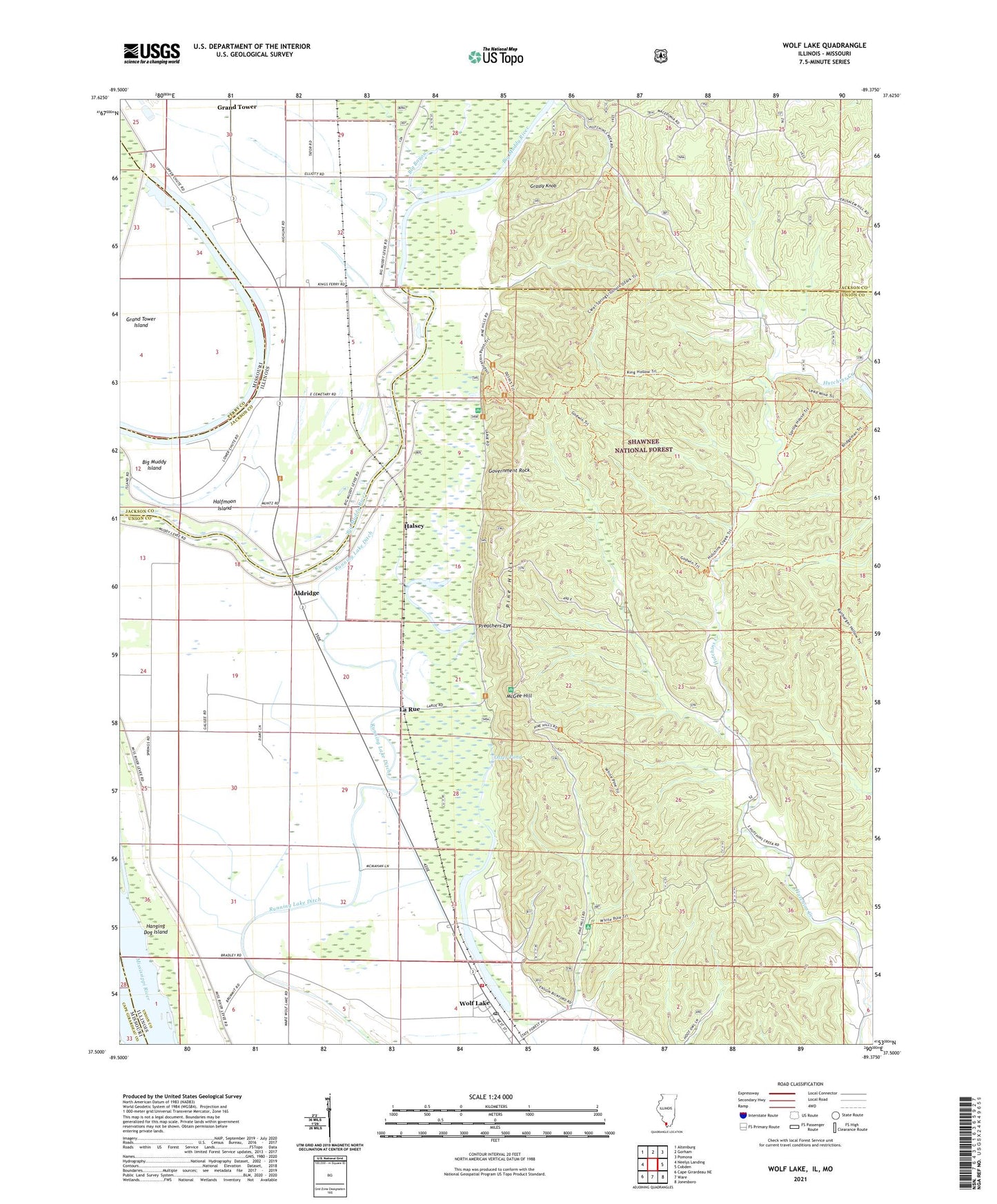 Wolf Lake Illinois US Topo Map Image