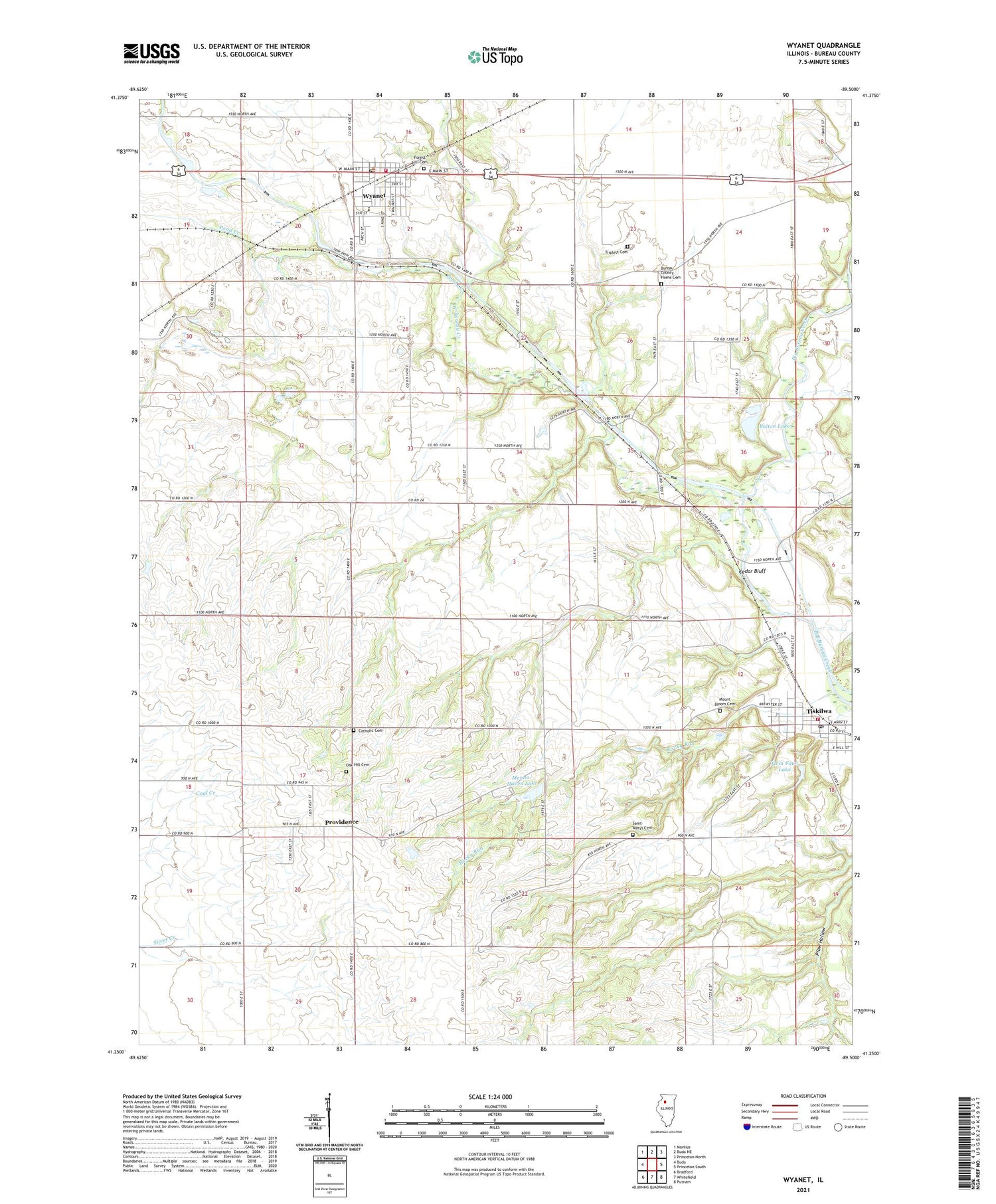 Wyanet Illinois US Topo Map Image