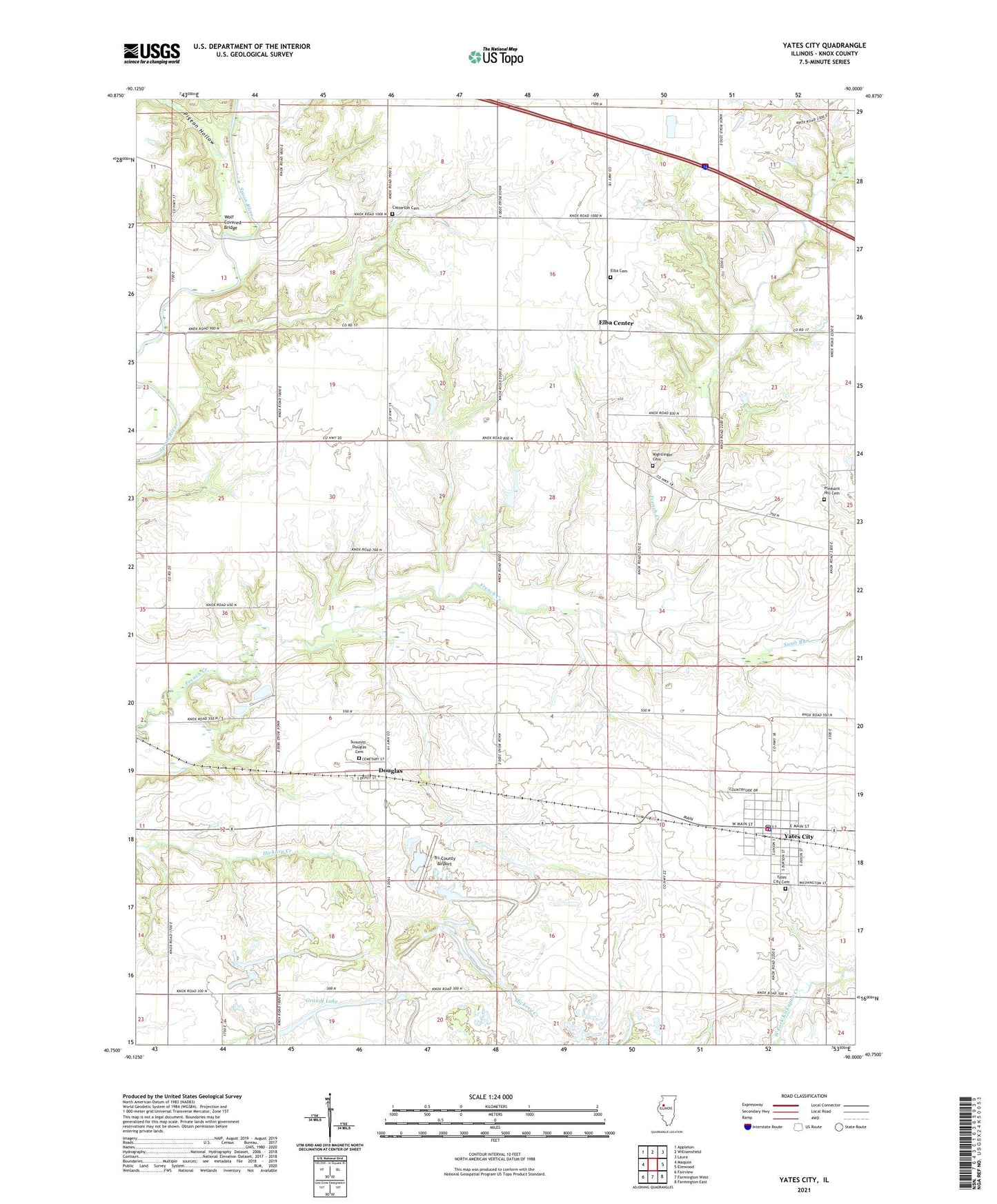 Yates City Illinois US Topo Map Image