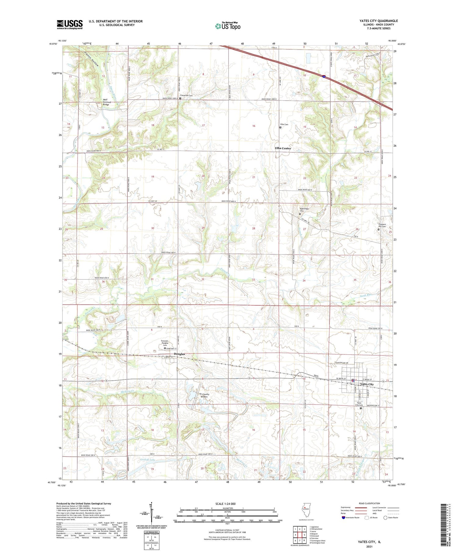 Yates City Illinois US Topo Map Image