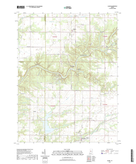 Alamo Indiana US Topo Map Image