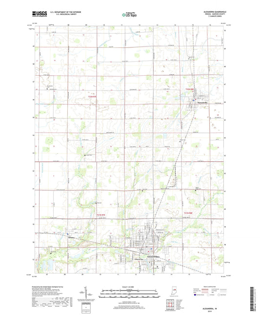 Alexandria Indiana US Topo Map Image