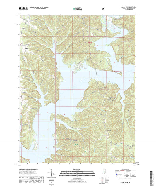 Allens Creek Indiana US Topo Map Image