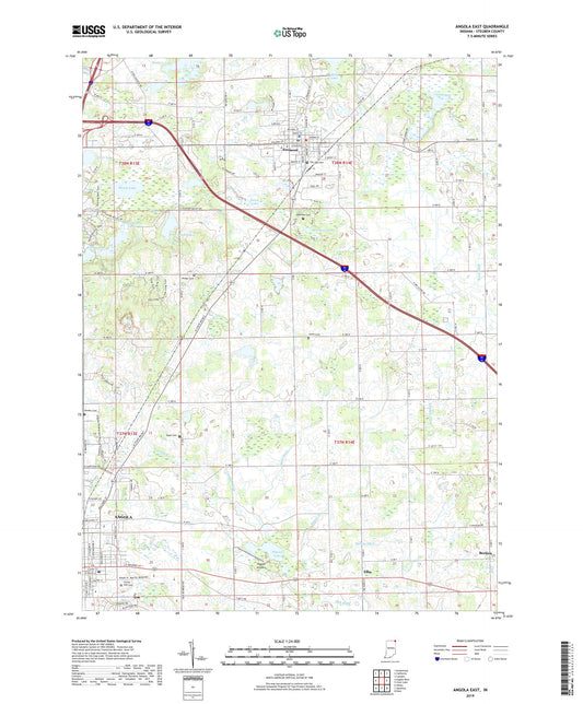 Angola East Indiana US Topo Map Image