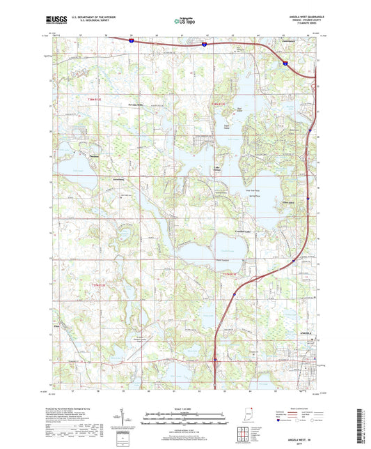 Angola West Indiana US Topo Map Image