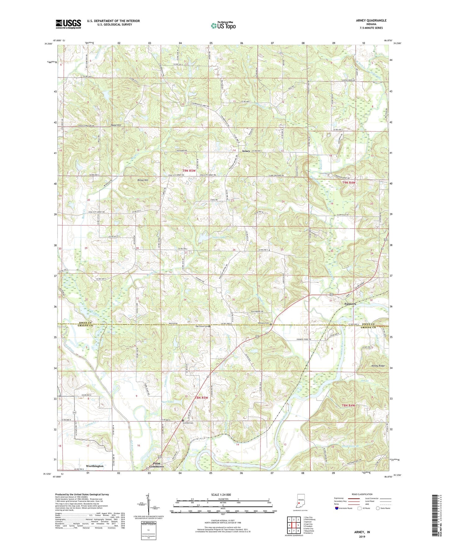 Arney Indiana US Topo Map Image