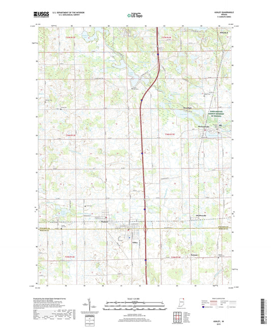Ashley Indiana US Topo Map Image