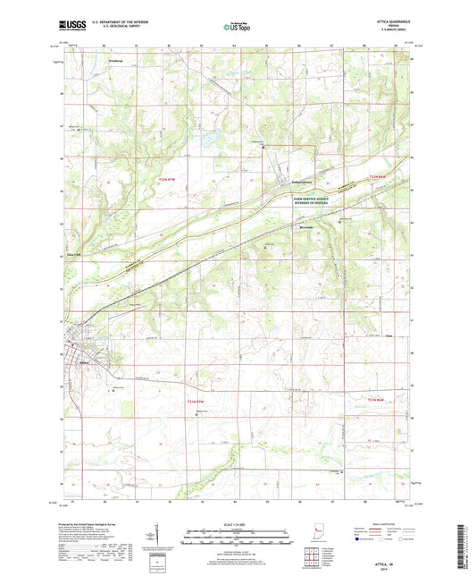 Attica Indiana US Topo Map Image