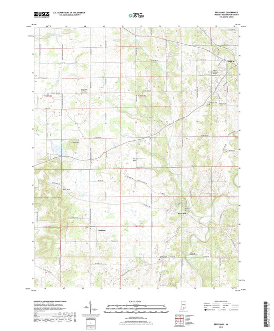 Becks Mill Indiana US Topo Map Image