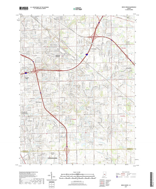 Beech Grove Indiana US Topo Map Image
