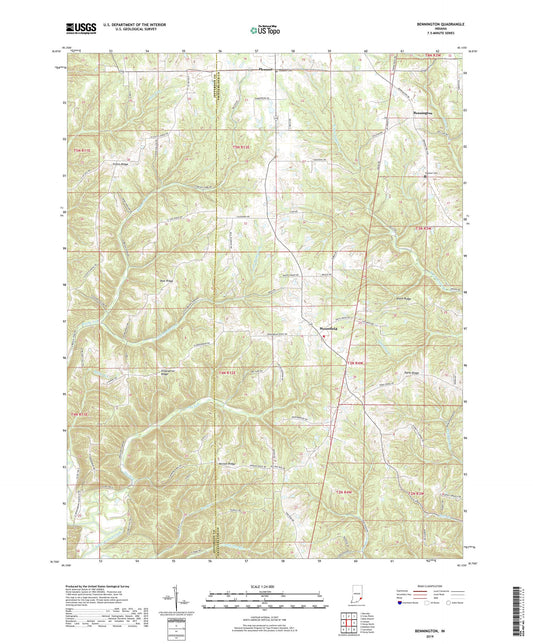 Bennington Indiana US Topo Map Image