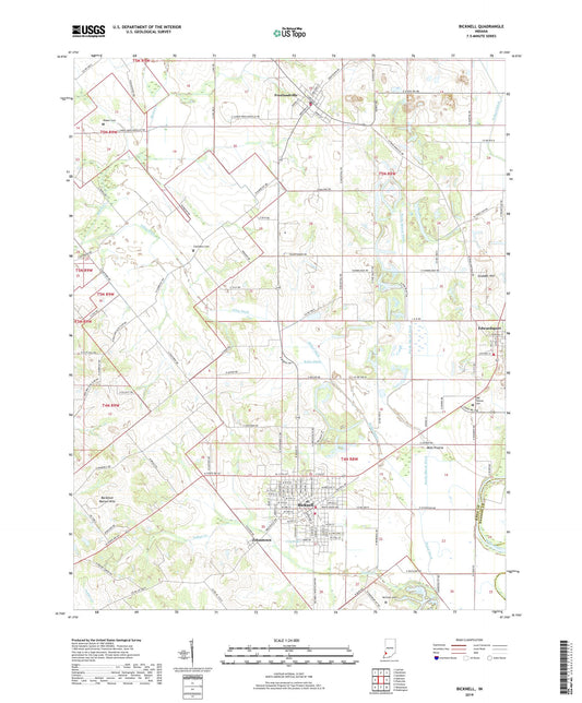 Bicknell Indiana US Topo Map Image