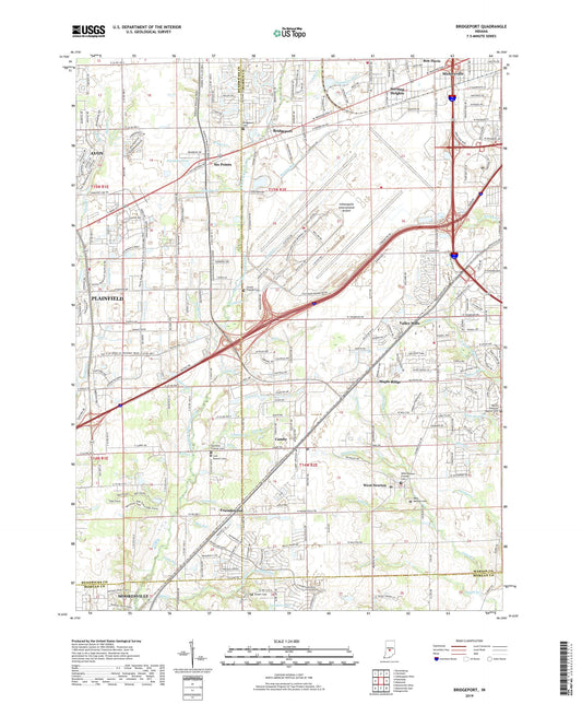 Bridgeport Indiana US Topo Map Image