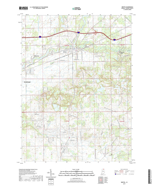 Bristol Indiana US Topo Map Image